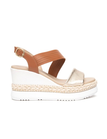 Nero Giardini sandalo in pelle con zeppa